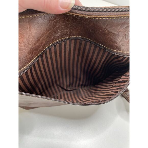 Jack Georges Buffalo Leather Large Med Adjustable Crossbody Bag Purse Brown Soft - Picture 4 of 14